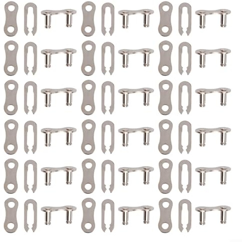 24 eslabones maestros de cadena de bicicleta para bicicletas de una sola velocidad, bicicletas de montaña y bicicletas de carretera, conectores de acero