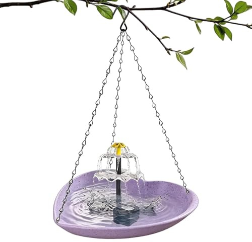 Bebederos para Aves de Exterior - Bebedero Solar con Forma de corazón para Mascotas | Fuente Solar para Baño de Colibríes,para Jardín Estanque Patio Exterior Loros Periquitos Ninfas