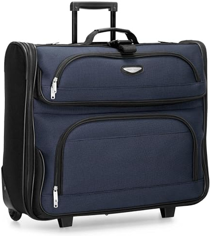 Travel Select Amsterdam Business Rolling Garment Bag, Softside Expandable Rolling 2-Wheeled Suit Carrier, Navy, One Size