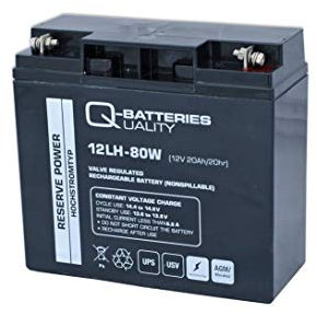 Q-Batteries 12LH-80W 12V 20Ah batteria in tessuto non tessuto al piombo ad alta corrente USV