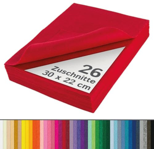 The Felt Store - Bastelfilz Filzzuschnitte in rot aus synthetischem Filz 26 Stück
