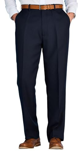 Chums Men's Stretch Waist Formal Smart Work Trousers Elasticated Waist Navy