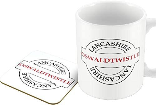 The Victorian Printing Co - Oswaldtwistle - Lancashire Place Name - Mug and Coaster Set