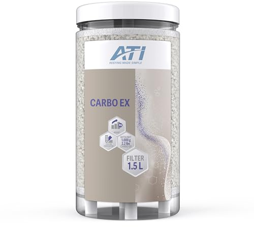 ATI Carbo Ex Filter – Luftfilterkartusche für Eiweißabschäumer, entfernt CO₂ aus der Zuluft, stabilisiert den pH-Wert, mit Feinstaubfilter, 1,5 Liter inkl. 1.000 g Granulat