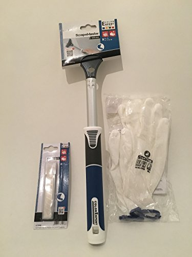 Schaber `ScrapeMaster` profi Tapetenschaber Set inc. Ersatzklingen (10) Handschuhe gratis!