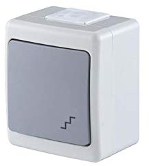 Aufputz Lichtschalter Wechselschalter IP44 Farbe Grau 10A 230V serie BETA