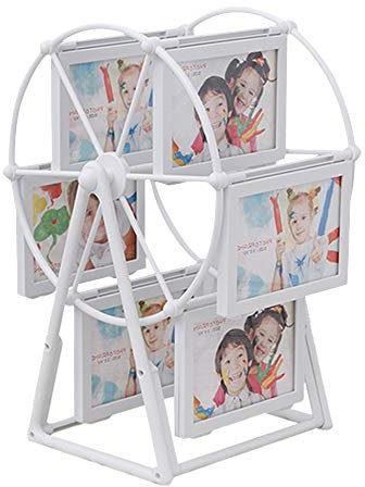 SURPRIZON Cornice rotante con ruota panoramica, da tavolo, vintage, cornice per foto di famiglia, per 12 foto, decorazione per la casa, regalo di Natale e compleanno (stile 4)