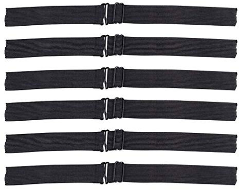EXCEART 6pcs Adjustable Elastic Wig Bands for Hair Wigs Black Polyester Material with Removable and Adjustable Straps Suitable for Short Hair and Curler Use