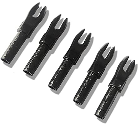 ZZYB 50pcs Archery Insert Nock Pins Plastic Arrow Nocks Replacement Arrow Nocks fit Inner Diameter 4.2mm Arrow Shaft (Black)