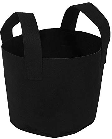 Joyzan Grow Bag, Piante in Tessuto Sacco Coltivazione Aerazione Vaso Giardino Contenitore Cassette Cassoni Orto per Fiori Vegetali Vasi Piantapatate Sacchi con Manici Ortaggi Patate Carote, Nero