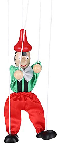 Marionette Holz Clown Puppe Eltern-Kind Steuerbar Robust Puppet Hängend Deko Lustig Clownpuppe Pull String Halloweendeko Weihnachten Halloween Geburtstag Geschenke