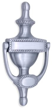 Urnen-Türklopfer aus massivem Messing, georgianischer Stil, 150 mm, 6 Ausführungen, satiniertes Chrom