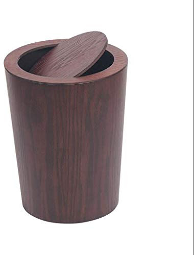 Poubelle en Bois Poubelle Corbeille à Papier pour Chambre à Coucher Dortoir Bureau Cuisine Poubelle 3,17 gallons Poubelle Marron Secouez la Poubelle de Recyclage (Marron)