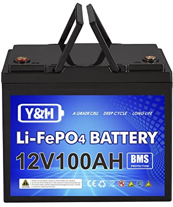 SOGTICPS Batería portátil de litio 12v 100ah lifepo4, carga de ciclo profundo 3000, BMS incorporado, adecuada para autocaravanas, caravanas, barcos, almacenamiento de energía doméstica fuera de línea