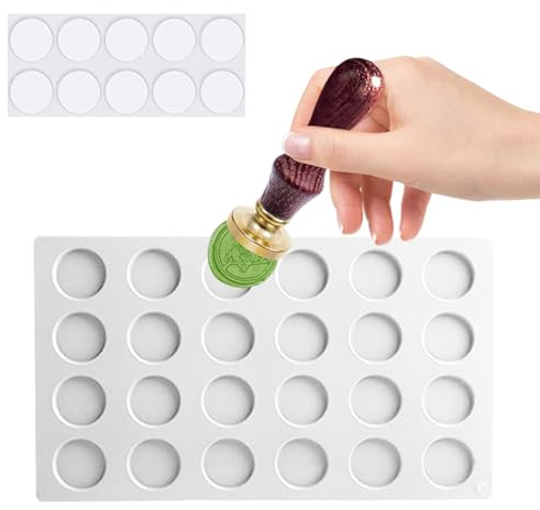 Moule Sceau de Cire en Silicone, Tampon Personnalisé, Tapis et Accessoires pour Cachet de Cire (Blanc)