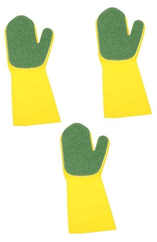 Happyyami 3pcs Reusable Cleaning Gloves Thick Dishwashing Gloves for Household Purposes Comfortable Grip for Kitchen and Cleaning Tasks