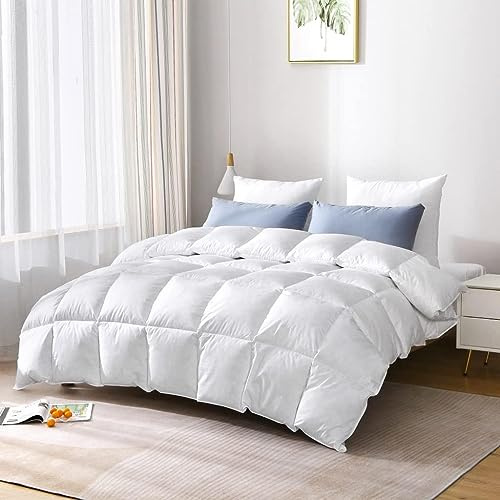 HOMES-LINEN Duck Down Quilted Tog Duvet 100% Microfiber Cover Hypoallergenic Warm Cosy Duck Feather and Down Filled Quilt (10.5 Tog, Double)