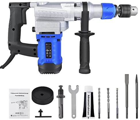 Kit de Perceuse à Percussion Filaire Perceuse à Percussion 3 en 1, Perceuse à Percussion Rotative 1500W 230V Perceuse électrique Haute Vitesse, Perceuse Puissante à 6 Vitesses Variables