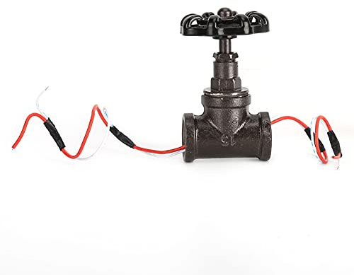 Interrupteur 1/2 Inch Stop Valve Light Switch, Iron Vintage Valve Switch, Retro Industrial Style Steampunk Light Switch with Wire for Water Pipe Lamp Retro Table Lamp