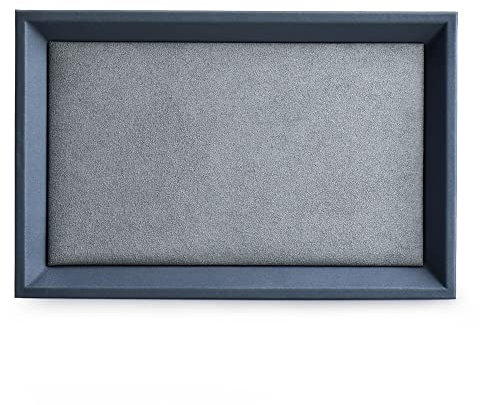 Oirlv Premium Blu-Grigio Vassoio Piatto Per Gioielli, Organizzatore Per Esposizione e Comodino/Cassettiera (Piccolo)