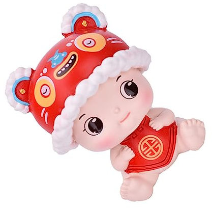 Amosfun Adorable Resin Doll Ornament Mit Wackelkopf Niedliche Auto Deko Figur Für Armaturenbrett Und Schreibtisch Stabil Und Langlebig Bringt Gute Laune Auto Und Büro Geschenkidee Für