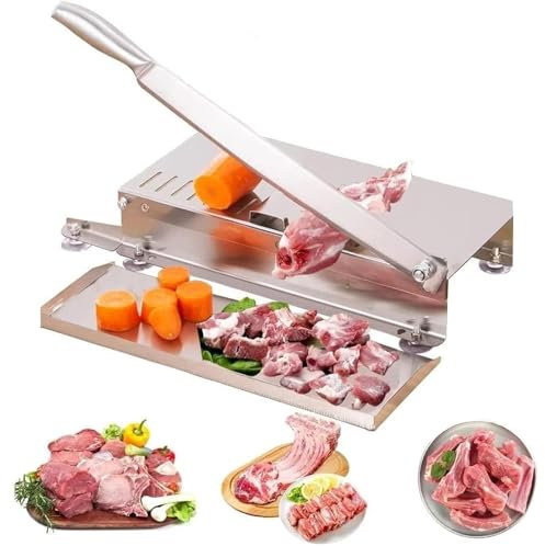 Manual Bone Meat Slicer, Stainless Steel Cutter Machine with 110Inch Knife, Rib Fish Chicken Beef Cutting Machine for Home Cooking and Commercial