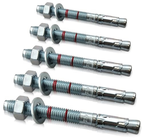 Schwerlastdübel M10 x 90 verzinkt 5 Stück - ETA Zulassung | Option 7 für ungerissenen Beton | Beton-Anker für schwere Lasten | Bolzenanker Betonanker Ankerbolzen Schwerlastduebel | M8 M10 M12