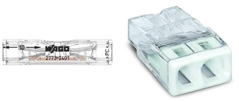 WAGO® Durchgangsverbinder zum Stecken; für ein- und mehrdrähtige Leiter; max. 4 mm²; 2 Leiter 100 Stück & Verbindungs-Klemmen 2273-202 | 2-polig
