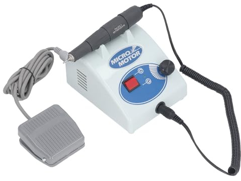 Pulidora Micromotor 35000 RPM Control Manual y Pedal conReemplazable, Potente Torsión para Joyería de Laboratorio, Laboratorio Dental, Esmerilado, Tallado y Pulido (Enchufe
