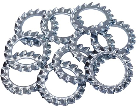 SKIR'CO (30 piezas) Arandelas de seguridad dentadas galvanizadas M16, Arandelas de bloqueo externas, Arandelas DIN 6798A