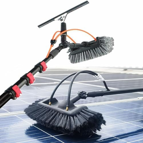 ROGHA Wasserführende Teleskopstange, Glasdach Reinigungsset, PV Anlage, Universal Waschbürste,Fensterreiniger teleskopstiel wassergefüllte - PV Anlage Reinigungsgerät Freie Verbindung,39FT/12M