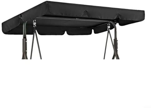 Swing Chair Sunshade, Waterproof Swing Cover, 2 & 3 Seater Swing Canopy Replacement, 190T Waterproof Silver-coated Oxford Cloth, Of Colors For You To Choose From(Black 142x120x18cm)
