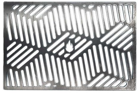 Feuerfest 123 Design Grillrost Line I 60x45 cm I Hochwertiges Grillgitter aus Stahl I Massiver Kohlerost mit 4mm Stärke I Gitterrost für Grillkamin, Gas- & Kohlegrill I Grill-Rost aus Handarbeit