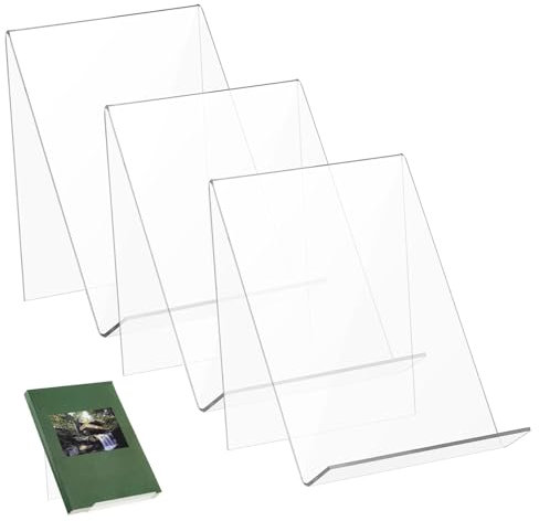 AUTSUPPL 3stücke Klarer Acryl Display Ständer Transparenter Dokumentenhalter Mit Stabilem Dreieckigem Design Moderner Buch Broschürenständer Für Büro Veranstaltungsflyer Und Magazindisplay