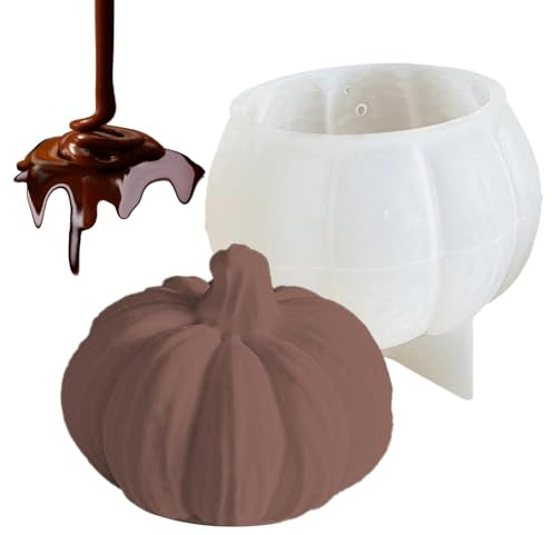 Moule en silicone en forme de citrouille pour résine | Moules à bougies en silicone | Moules en silicone pour bougies, gâteaux, chocolat, bonbons, argile, savon, projets d'artisanat de beurre