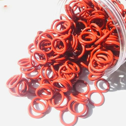 100/50/20 Rote Silikondichtung CS 11,5/2/2,5/3,1 mm Abdichtung wasserdichte isolierte runde Unterlegscheibe-20 Stück-AD 11 mm, CS 2 mm