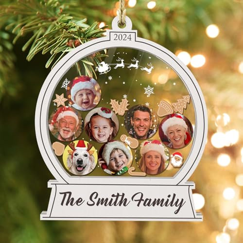 Bemaystar Personalisierte Weihnachtskugeln mit Foto - Geschenke für Weihnachten, 4D Weihnachtsdeko Personalisiert, Weihnachtsdeko, Familie Paare Und Freunde