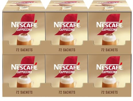 NESCAFÉ Cappuccino x12 Instant Coffee Sachets (Pack of 6, Total 72 Sachets)