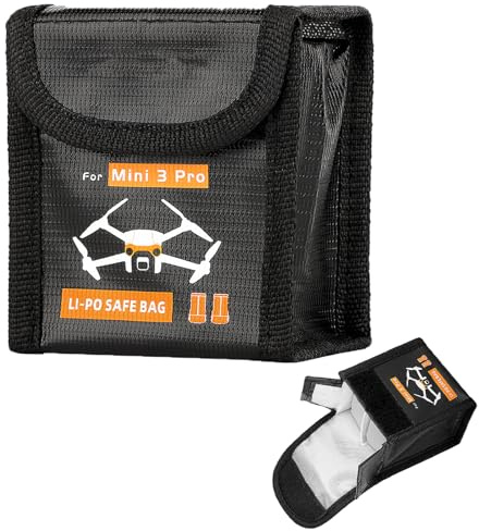 CERFFOOL Funda segura para baterías Lipo para DJI Mini 4 Pro/3 Pro/3, resistente al fuego, a prueba de explosiones, caja de almacenamiento, carga segura, bolsa de almacenamiento, accesorio para dron