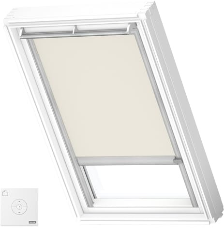 VELUX Original Solar-Verdunkelungsrollo für MK08, Hellbeige, Grauer Führungsschiene