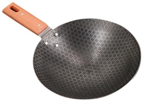 MOBUTOFU Kleine Bratpfanne Aus Eisen Wok Für Herd Kochgeschirrzubehör Runder Boden Geeignet Für Grillgerichte Bratkartoffeln Steaks Gemüse Langlebiges Kochtopf Für Küche