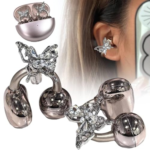 Strass für Ohrhörer, offenes Ohr, Elegantes Schmetterlings-Zirkonia-Kopfhörer-Zubehör, abnehmbare, Exquisite DIY-Dekoration, Kopfhörer mit Diamantschnalle, Ohrdekoration, 2025 Clip-On-Ohr-Schmuck