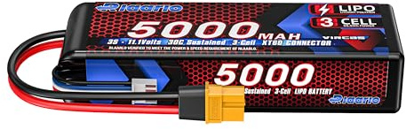 RIAARIO 11,1 V 3S 5000 mAh Lipo Akku für RC Auto LKW 1/10 RC Fahrzeuge