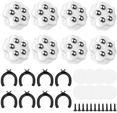 lomdung 8 Pièces Mini Roulettes pour Meubles, Roulettes Universelles Pivotantes à 360°, Roulette de Meuble pour Charges Lourdes, Roulette Plates pour Petits Appareils de Cuisine