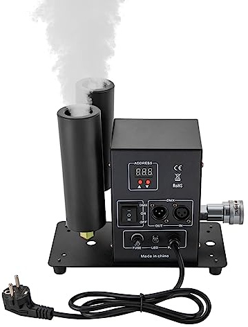 VonVVer CO₂ Nebelmaschine DMX512 150W, Doppeldüsen-Jetmaschine mit 6-8m Nebelhöhe, Luftkartuschen-Nebelgerät für Bühne, Events, Hochzeiten und Partys, 220V EU-Stecker