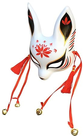 Générique Little Bunny Kitsune Masque traditionnel japonais pour cosplay Motif lapin renard Kabuki Accessoires de costume Décoration de chambre