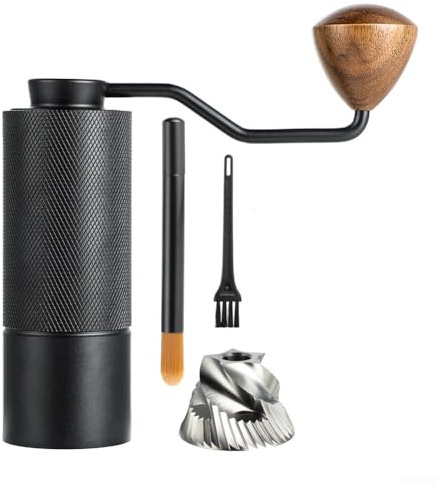 Macinacaffè manuale con sbavature in acciaio inossidabile, macinacaffè conico in ceramica regolabile per versare sopra il campeggio espresso, macina caffè portatile a mano