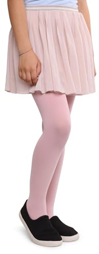 NOQ Leotardos Niña Maillot Ballet Niña Collant Bambina Caldi Eleganti Resistenti Para Danza Escuela Rosa 140/146 10-11 años