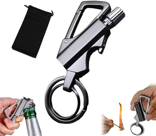 Permanent Match Infinity Lighter with Multitool Keychain, 3 in 1 Keychain Lighter, Metal Unlimited Waterproof Matches, Bottle Opener, Men Gifts