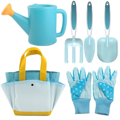 Kit de Jardinage pour,6 Pièces Pelles Ludiques et Éducatives,Kit de Jardinage Enfant - pour Jeu de Rôle : Creuser, Arroser, Grimper, Planter et Fleurs et Légumes au